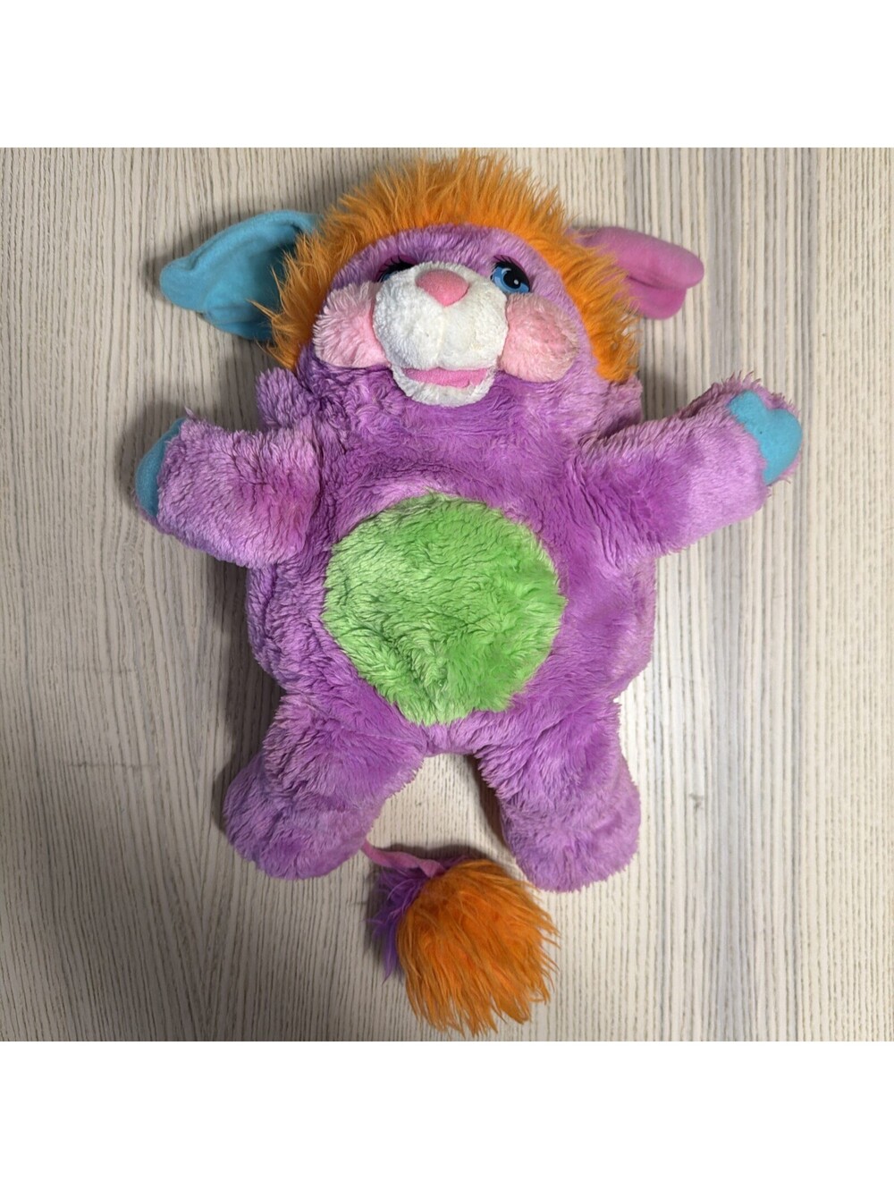 VTG 1985 Mattel Pancake Popples Plush 15" Purple Orange Green Stuffed Toy 80s
